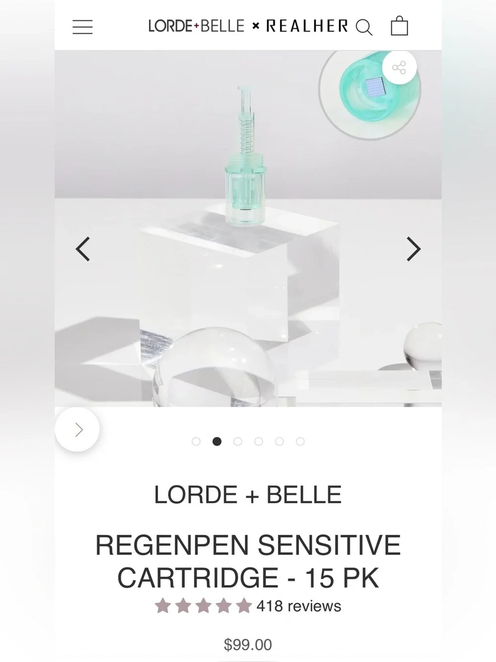 Lorde + Belle RegenPen Sensitive Cartridges 15 pieces NIP